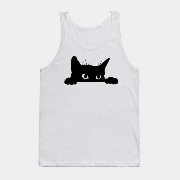 Black Cat Funny Cat Tee Gifts For Cat Lover Men Women Kids Tank Top by DeenaMBeresford